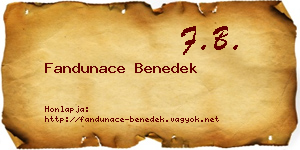 Fandunace Benedek névjegykártya